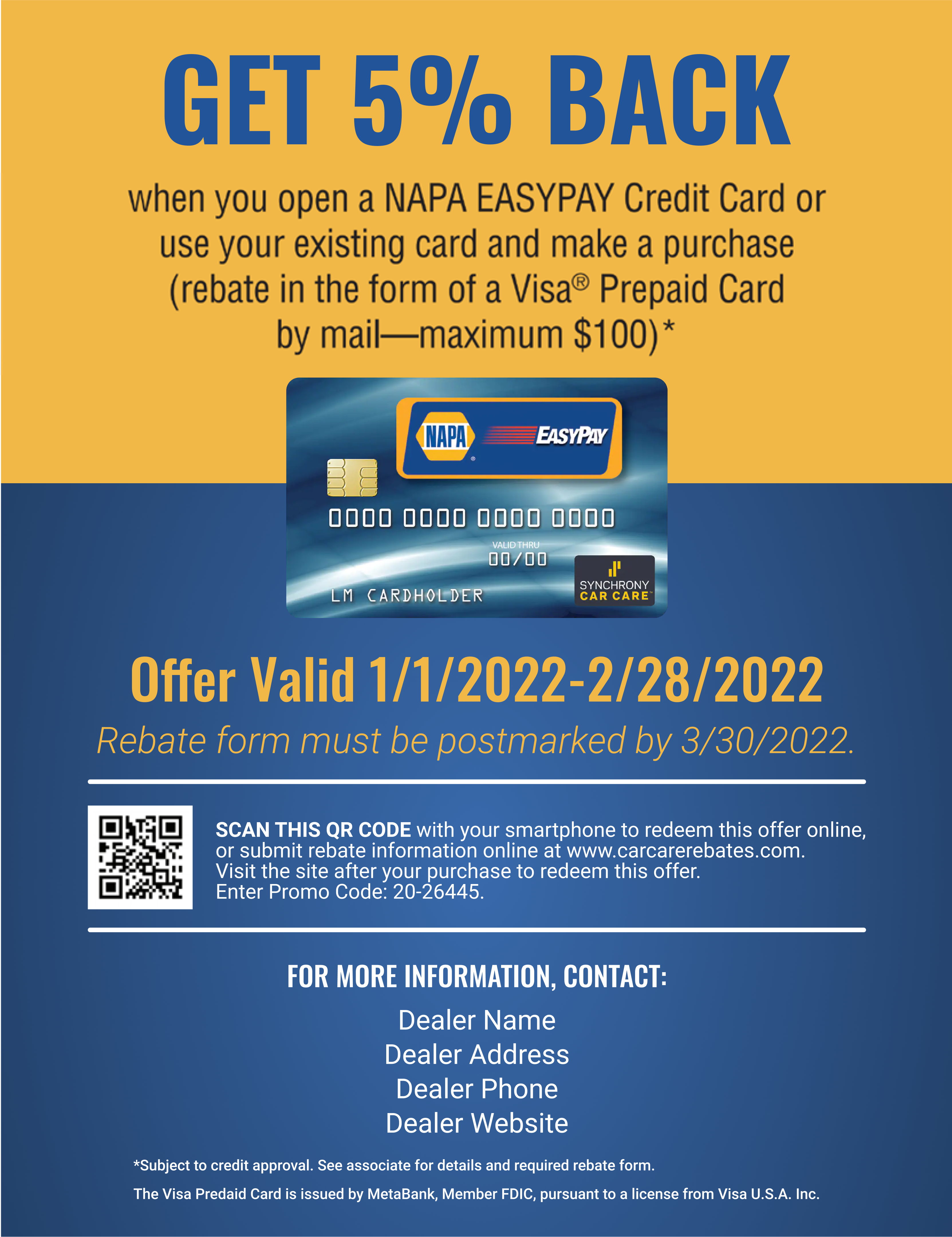 Get 5% Back with NAPA EasyPay 